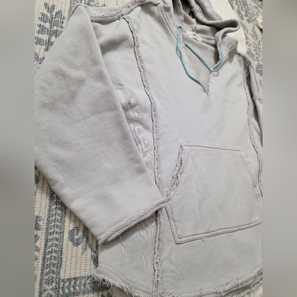 NATURAL LIFE Grey Oversized Long Sleeve Hoodie V Neck L/XL - Picture 9 of 11